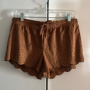 Brown Faux Suede Shorts